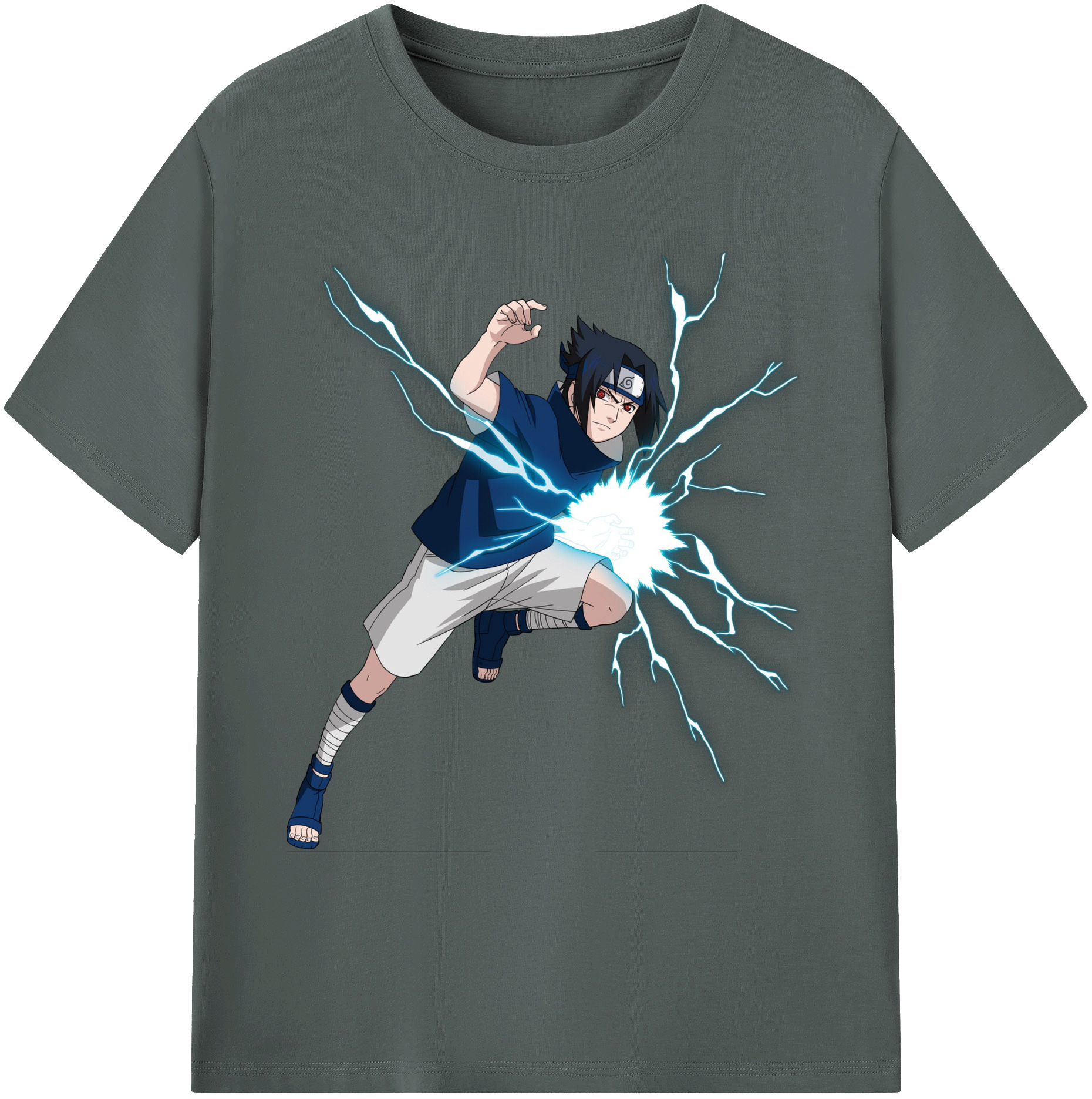 （画像用） NARUTO -ナルト- うちは サスケ Uchiha Sasuke 綿100％ メンズ半袖Tシャツ｜肌触りやわらか＆通気性